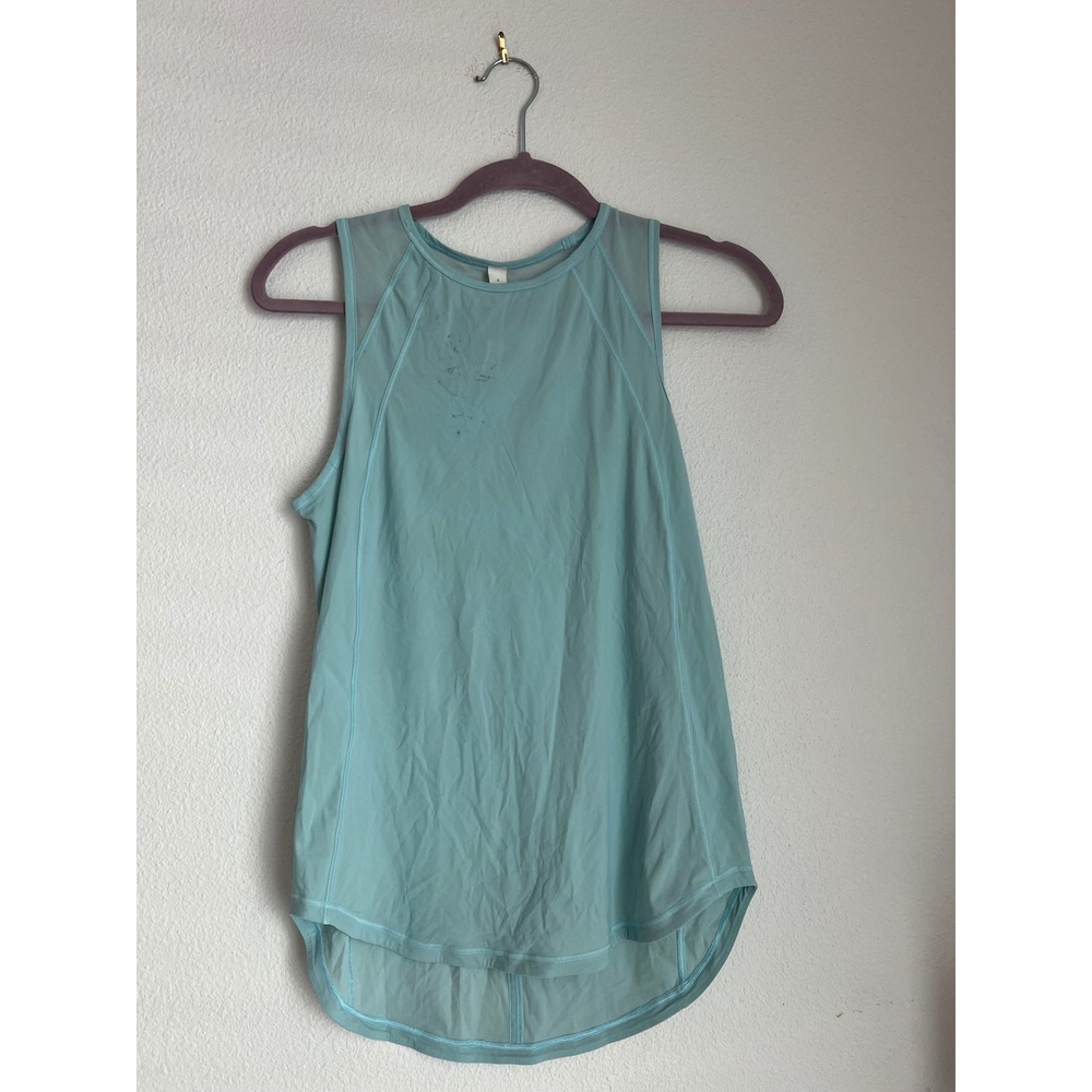 Lululemon Workout Tank Top Mesh Racerback Athletic Sleeveless Blue Sizeโ 4